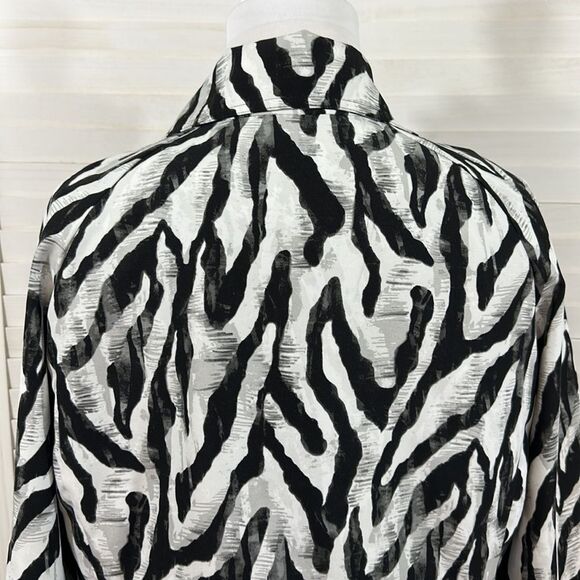 Chico's Jacket Size 3 XL Size 16 Zebra Animal Print - Picture 9 of 15